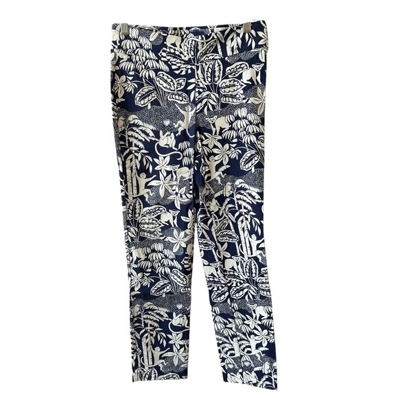 J MCLAUGHLIN MASIE PANTS 6 PULL ON CROPPED MONKEY BOTANICAL COASTAL GRANDMA CHIC - Picture 2 of 12
